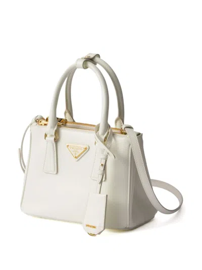 Prada Galleria Saffiano Leather Mini Bag In White