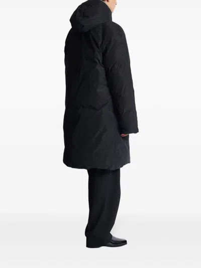 Balmain Quilted Hooded Jacket Silver Hardware In Black