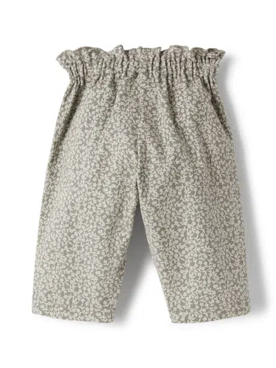 Teddy & Minou Floral-print Elasticated Trousers In Green