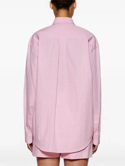 Shop Sporty And Rich Hotel Du Cap-embroidered Shirt In Pink