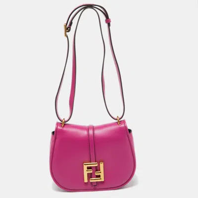 Pre-owned Fendi Pink Leather Small C'mon Flap Shoulder Bag