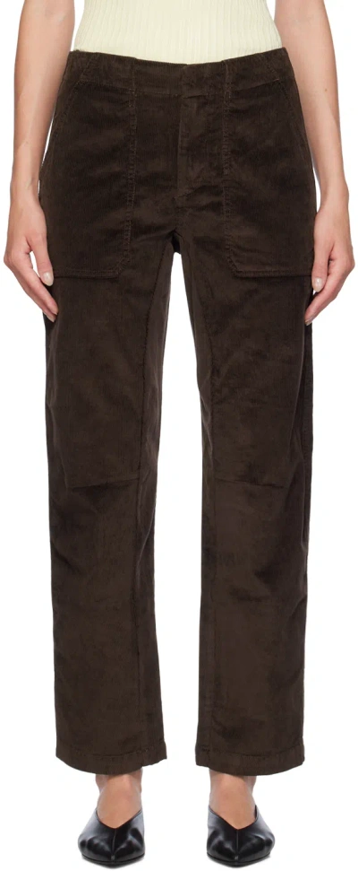 Shop Rag & Bone Brown Leyton Trousers In Dark Brown