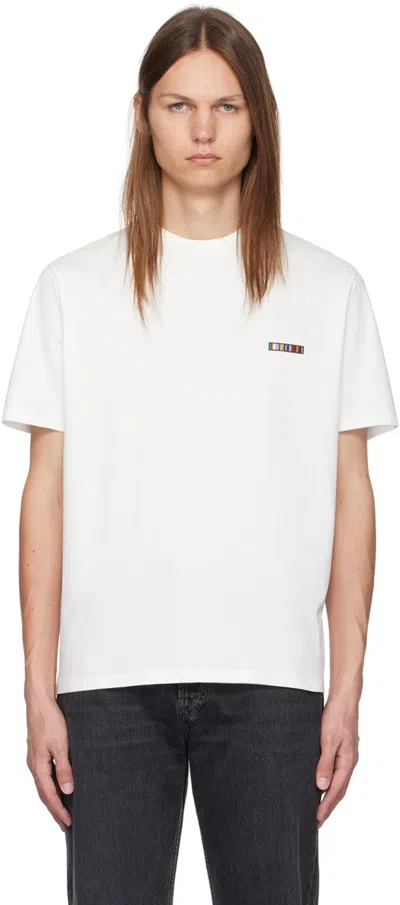 Shop Paul Smith White Signature Stripe Logo T-shirt In 02 Whites