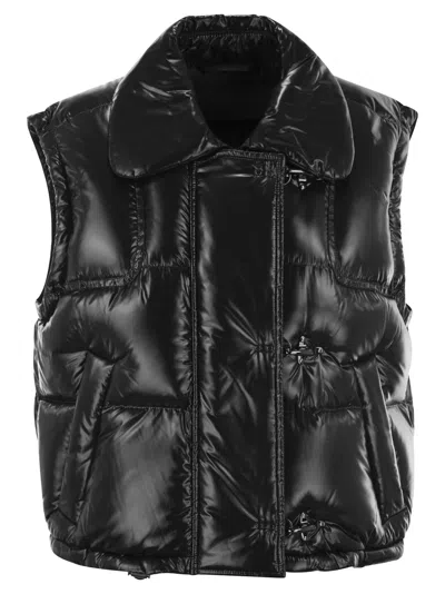 Fay Sporty 3-hook Mini Down Waistcoat In Black