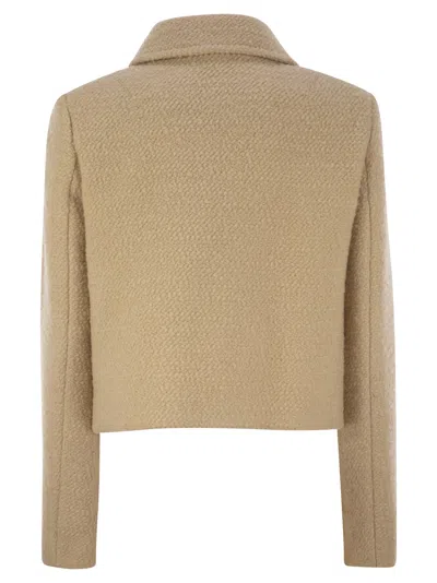 Fay 3-hook Wool Jacket In Beige