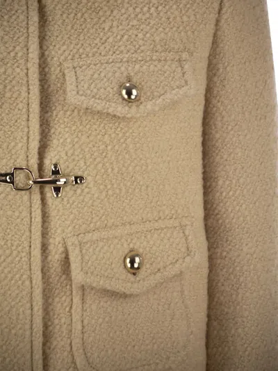 Fay 3-hook Wool Jacket In Beige
