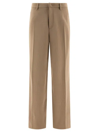 Shop Jil Sander Melange Wool Trousers In Beige