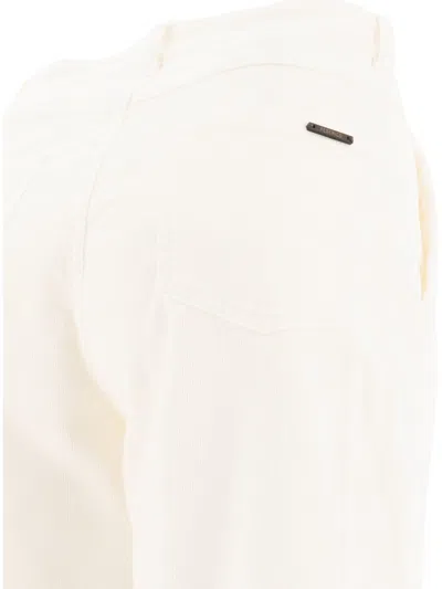 Shop Peserico Corduroy Trousers In White