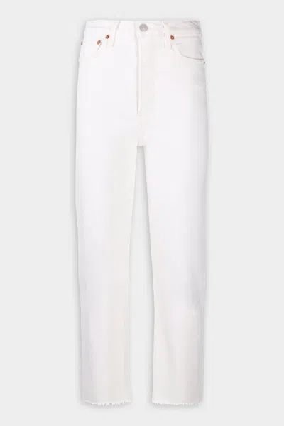 Re/done Originals High-rise Ankle Crop Frayed Skinny Jeans