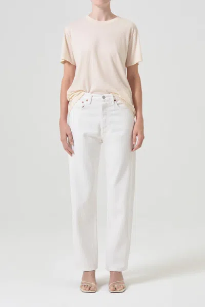 Agolde 90's Mid Rise Cropped Straight Leg Jeans In Fortune Cookie