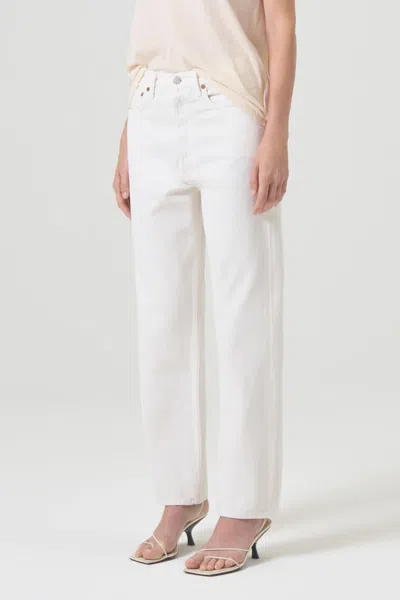 Agolde 90's Mid Rise Cropped Straight Leg Jeans In Fortune Cookie