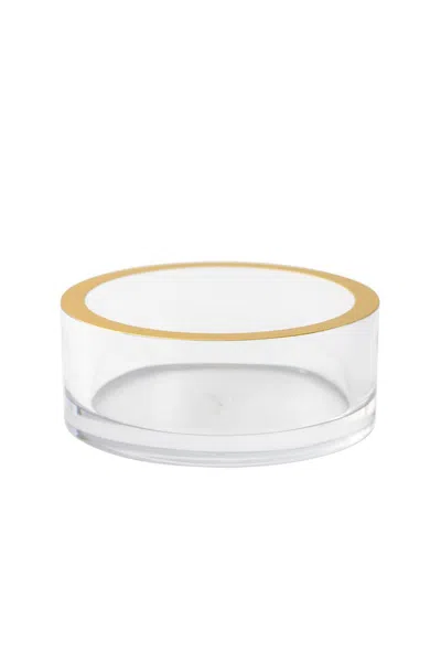 Caspari Acrylic Wine Bottle Coaster In Clear With Gold Rim