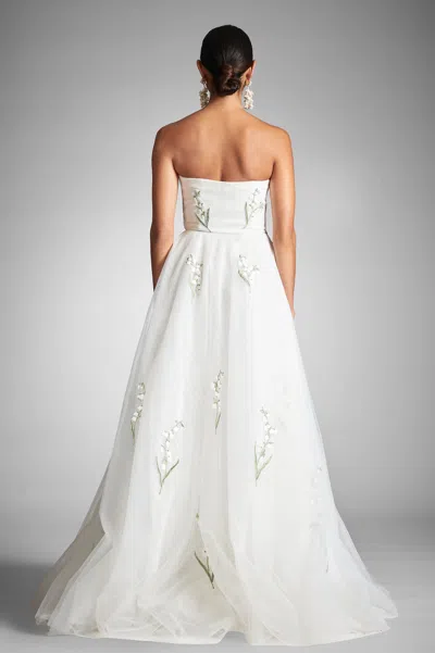 Sachin & Babi Anais Gown In White/embroidered Floral