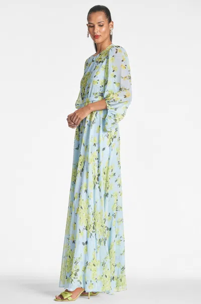 Sachin & Babi Bianca Gown In Sky Citrine Floral