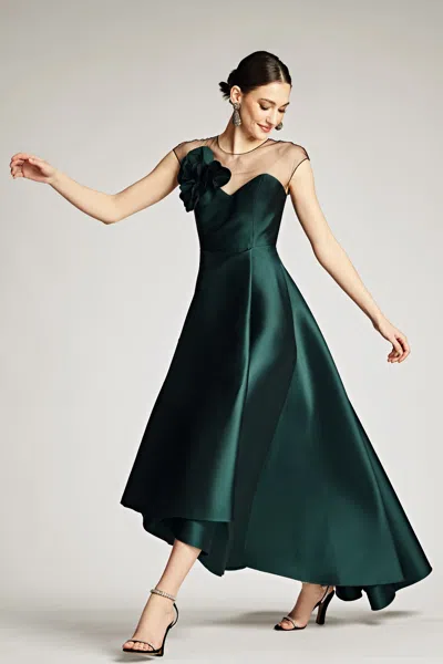 Sachin & Babi Blakely Stretch Mikado Gown In Forest Green