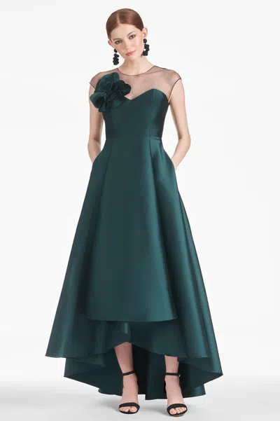 Sachin & Babi Blakely Stretch Mikado Gown In Forest Green