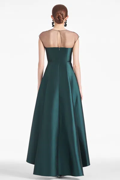 Sachin & Babi Blakely Stretch Mikado Gown In Forest Green