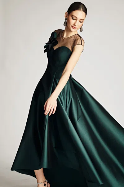Sachin & Babi Blakely Stretch Mikado Gown In Forest Green