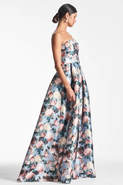Sachin & Babi Brielle Gown In Ice Blue Garden