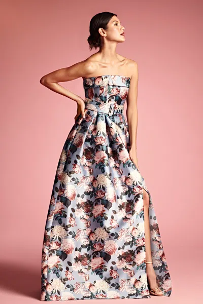 Sachin & Babi Brielle Gown In Ice Blue Garden