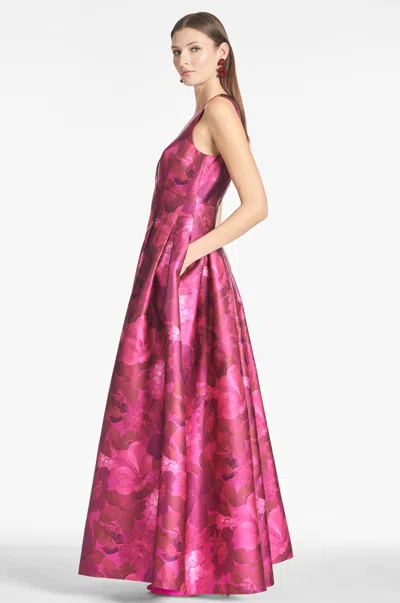 Sachin & Babi Brooke Gown In Magenta Bella Bouquet