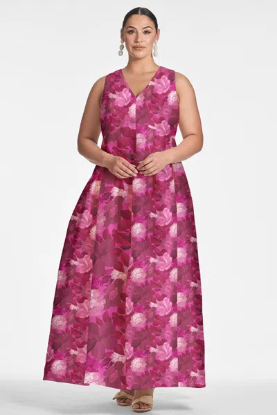 Sachin & Babi Brooke Gown In Magenta Bella Bouquet