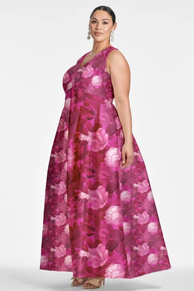 Sachin & Babi Brooke Gown In Magenta Bella Bouquet