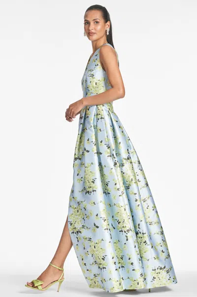 Sachin & Babi Brooke Gown In Sky Citrine Floral