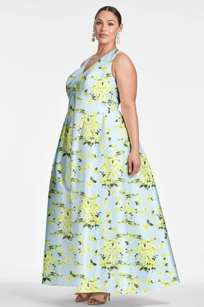 Sachin & Babi Brooke Gown In Sky Citrine Floral