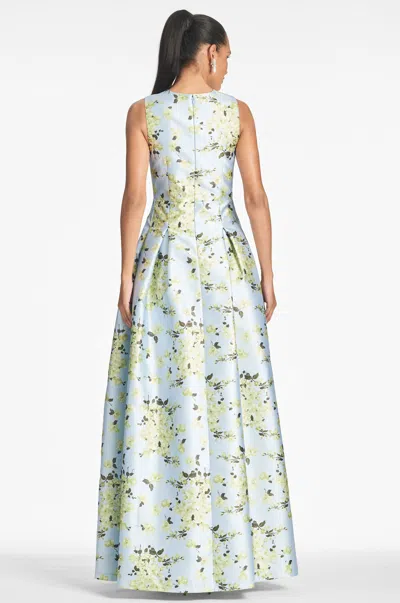 Sachin & Babi Brooke Gown In Sky Citrine Floral