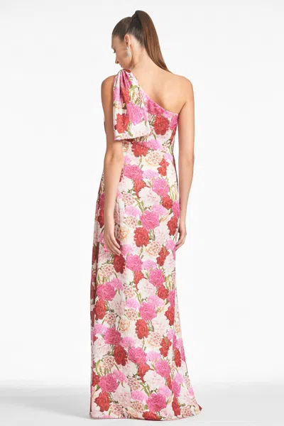 Sachin & Babi Chelsea Bow One-shoulder Gown In Campo Di Fiore