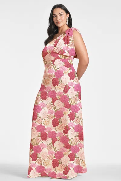 Sachin & Babi Chelsea Bow One-shoulder Gown In Campo Di Fiore