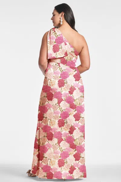 Sachin & Babi Chelsea Bow One-shoulder Gown In Campo Di Fiore