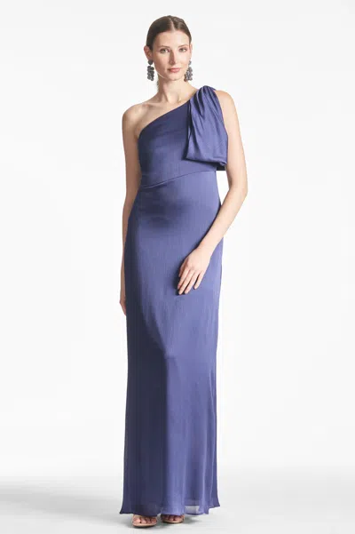 Sachin & Babi Chelsea One-shoulder A-line Gown In Deep Cobalt
