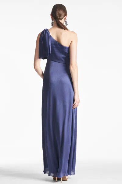 Sachin & Babi Chelsea One-shoulder A-line Gown In Deep Cobalt