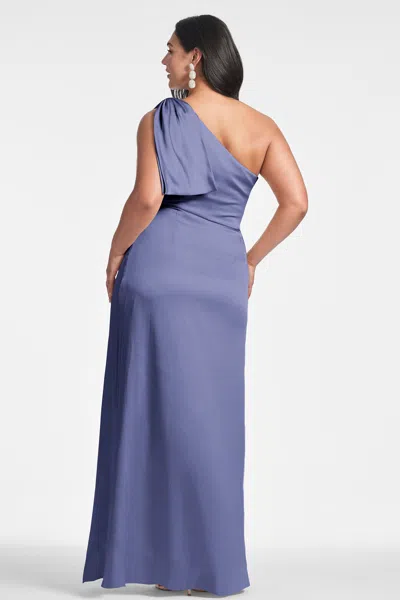 Sachin & Babi Chelsea One-shoulder A-line Gown In Deep Cobalt