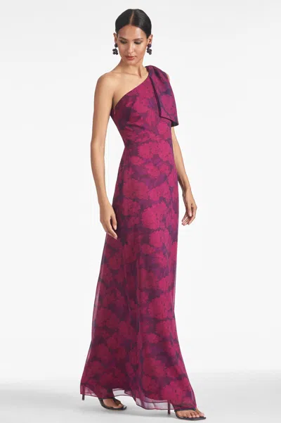 Shop Sachin & Babi Chelsea Gown In Magenta Bloom