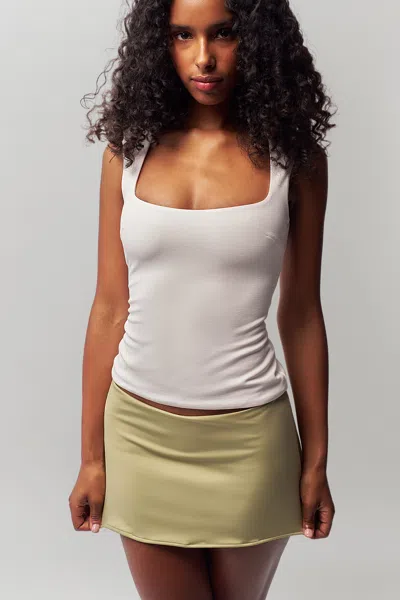 Danielle Guizio Ny Micro Mini Stretch Skirt In Sage