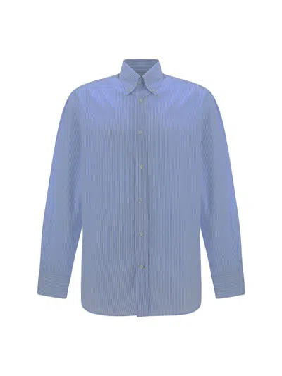 Shop Brunello Cucinelli Shirts In Blue