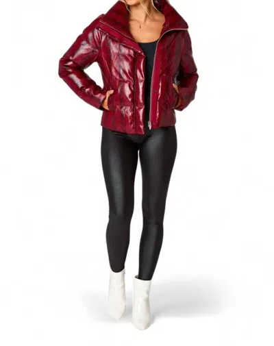 BUDDYLOVE ADDISON PUFFER JACKET IN RED SNAKE 