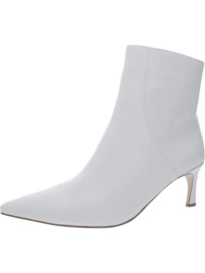 Naturalizer Florentine Womens Leather Kitten Heel Ankle Boots In White