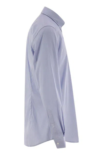 Fay Men Stretch Cotton Shirt In Blue