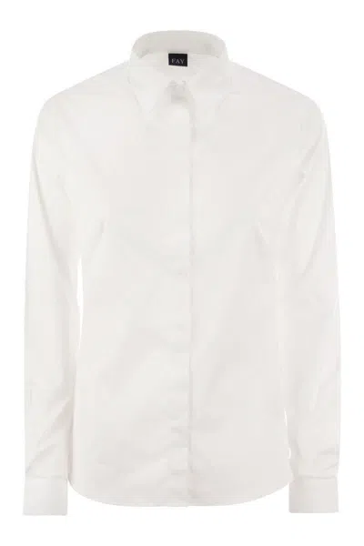 Fay Long-sleeve Cotton Shirt In White