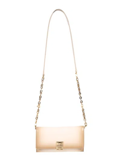 Givenchy 4g Logo-plaque Chained Wallet In Beige