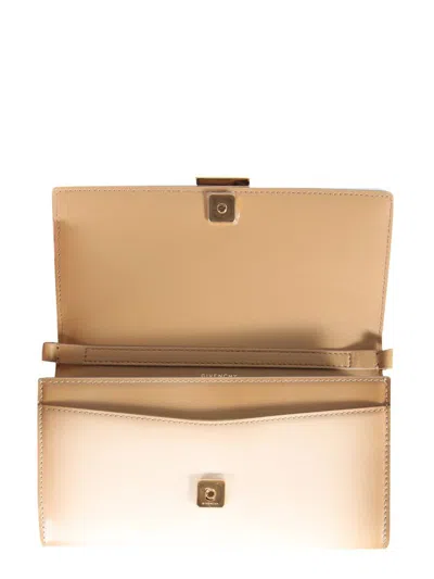 Givenchy 4g Logo-plaque Chained Wallet In Beige