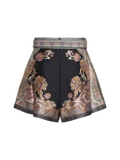 Shop Zimmermann Shorts In Black Paisley