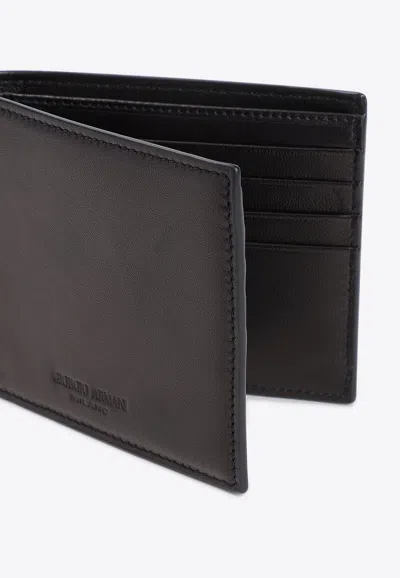 Shop Giorgio Armani Bi-fold Leather Wallet In Black