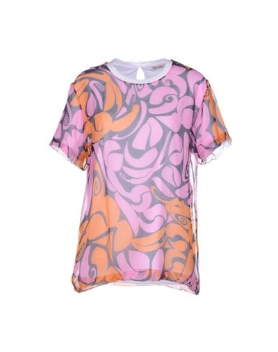 Miu Miu Silk Top In Pink