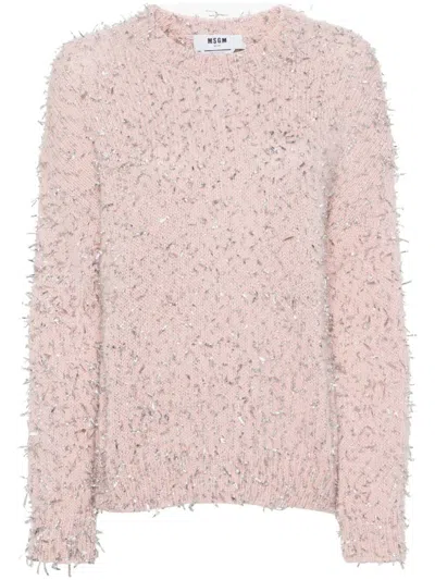 Msgm Metallic-threading Sweater In Multicolor