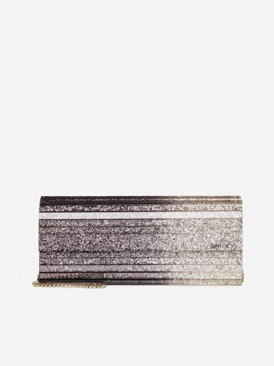 Jimmy Choo Sweetie Metallic-finish Clutch Bag In Black,champagne